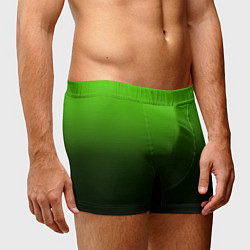 Трусы-боксеры мужские Градиент ядовитый зеленый - черный, цвет: 3D-принт — фото 2