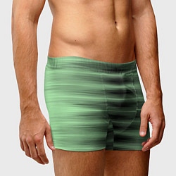 Трусы-боксеры мужские Зеленый полосатый градиент, цвет: 3D-принт — фото 2