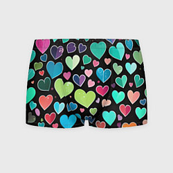 Трусы-боксеры мужские Сердечный принт - нейросеть, цвет: 3D-принт