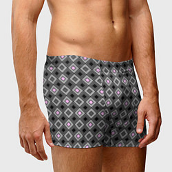 Трусы-боксеры мужские Серо - розовый геометрический узор, цвет: 3D-принт — фото 2