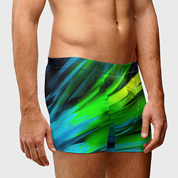 Трусы-боксеры мужские Green abstract, цвет: 3D-принт — фото 2