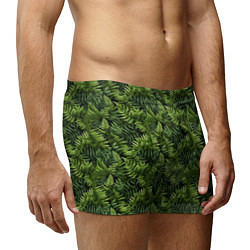 Трусы-боксеры мужские Листья папоротника паттерн, цвет: 3D-принт — фото 2