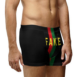 Трусы-боксеры мужские Fake зелёная и красная полосы, цвет: 3D-принт — фото 2