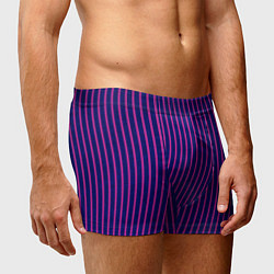 Трусы-боксеры мужские Фиолетовый полосатый, цвет: 3D-принт — фото 2