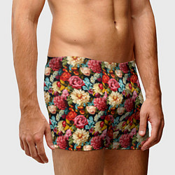 Трусы-боксеры мужские Узор из роз и разных цветов, цвет: 3D-принт — фото 2