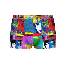 Трусы-боксеры мужские Лоскутное одеяло - поп-арт, цвет: 3D-принт