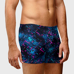 Трусы-боксеры мужские Неоновая сталь cyberpunk, цвет: 3D-принт — фото 2
