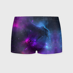 Трусы-боксеры мужские Бескрайний космос фиолетовый, цвет: 3D-принт