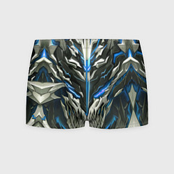 Трусы-боксеры мужские Синий неоновый кибер демон, цвет: 3D-принт