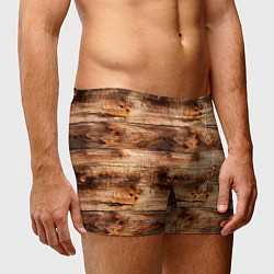 Трусы-боксеры мужские Старая деревянная обшивка, цвет: 3D-принт — фото 2