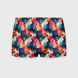Трусы-боксеры мужские Паттерн абстрактные разноцветные волны, цвет: 3D-принт