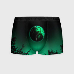 Трусы-боксеры мужские Неоновая зеленая луна, цвет: 3D-принт