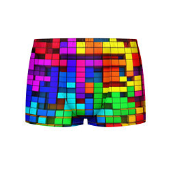 Трусы-боксеры мужские Радужный кубизм, цвет: 3D-принт