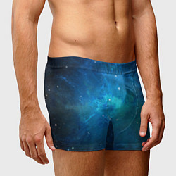 Трусы-боксеры мужские Голубой космос, цвет: 3D-принт — фото 2