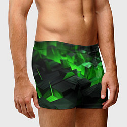 Трусы-боксеры мужские Глубина зеленых плоскостей, цвет: 3D-принт — фото 2