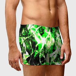 Трусы-боксеры мужские Зелёные узоры джунгли, цвет: 3D-принт — фото 2