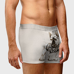Трусы-боксеры мужские Французский бульдог в очках и рубашке, цвет: 3D-принт — фото 2