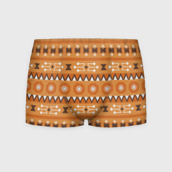 Трусы-боксеры мужские Brown tribal geometric, цвет: 3D-принт