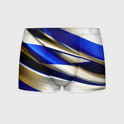 Трусы-боксеры мужские Blue white abstract, цвет: 3D-принт