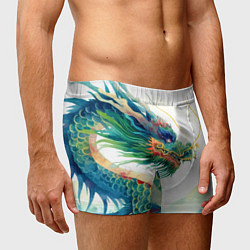 Трусы-боксеры мужские Japanese dragon - watercolor art, цвет: 3D-принт — фото 2