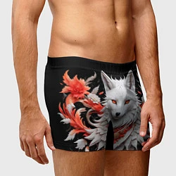 Трусы-боксеры мужские Белая лисица - кицунэ, цвет: 3D-принт — фото 2