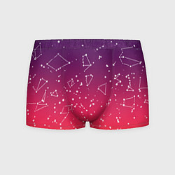 Трусы-боксеры мужские Созвездия в розовом небе, цвет: 3D-принт