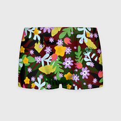 Трусы-боксеры мужские Гавайская цветочная расцветка, цвет: 3D-принт