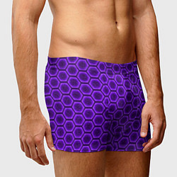 Трусы-боксеры мужские Энергетический щит - фиолетовый, цвет: 3D-принт — фото 2
