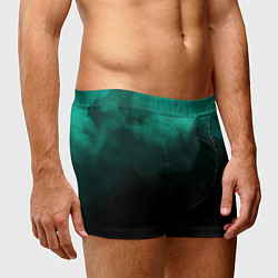 Трусы-боксеры мужские Зелёный туман на чёрном, цвет: 3D-принт — фото 2