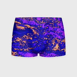 Трусы-боксеры мужские Абстракция золото и фиолетовый, цвет: 3D-принт