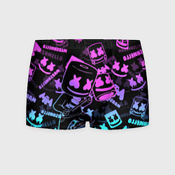Трусы-боксеры мужские Marshmello neon pattern, цвет: 3D-принт