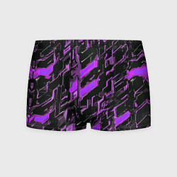 Трусы-боксеры мужские Фиолетовые неоновые линии, цвет: 3D-принт