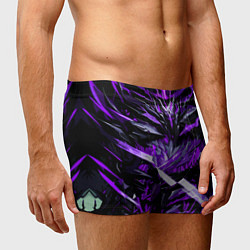 Трусы-боксеры мужские Фиолетовый камень на чёрном фоне, цвет: 3D-принт — фото 2