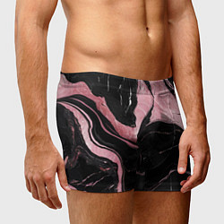 Трусы-боксеры мужские Черно-розовый мрамор, цвет: 3D-принт — фото 2