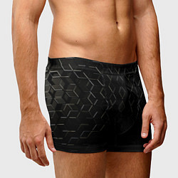 Трусы-боксеры мужские Чёрные текстуры броня, цвет: 3D-принт — фото 2