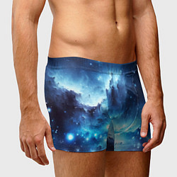 Трусы-боксеры мужские Космический голубой пейзаж, цвет: 3D-принт — фото 2