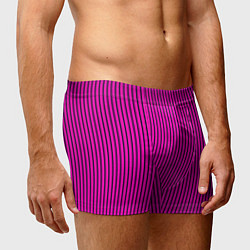 Трусы-боксеры мужские Яркий розовый в полоску, цвет: 3D-принт — фото 2
