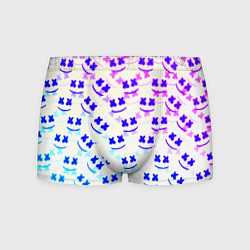 Трусы-боксеры мужские Marshmello pattern neon, цвет: 3D-принт