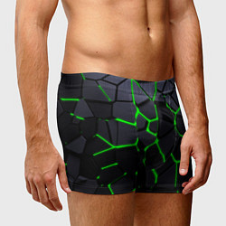 Трусы-боксеры мужские Зеленые плиты киберпанк, цвет: 3D-принт — фото 2