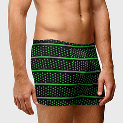 Трусы-боксеры мужские Зелёные круги и полосы, цвет: 3D-принт — фото 2