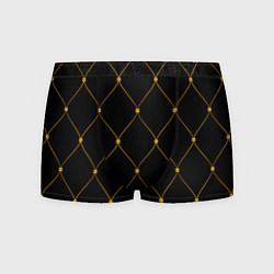 Трусы-боксеры мужские Желтая сетка на черном, цвет: 3D-принт