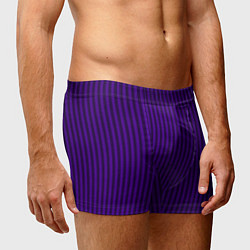 Трусы-боксеры мужские Яркий фиолетовый в полоску, цвет: 3D-принт — фото 2