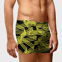 Трусы-боксеры мужские Желтые светящиеся линии, цвет: 3D-принт — фото 2