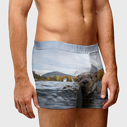 Трусы-боксеры мужские Выдра смотрит из воды, цвет: 3D-принт — фото 2