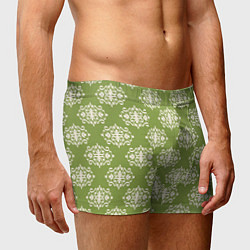 Трусы-боксеры мужские Винтажный орнамент на зеленом, цвет: 3D-принт — фото 2