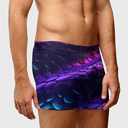 Трусы-боксеры мужские Фиолетовая абстрактная текстура неоновая, цвет: 3D-принт — фото 2