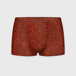 Трусы-боксеры мужские Чёрно-оранжевый полосатый, цвет: 3D-принт