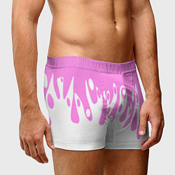 Трусы-боксеры мужские Потеки розовой краски на белом, цвет: 3D-принт — фото 2