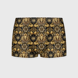 Мужские трусы Головы львов золотой паттерн