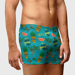 Трусы-боксеры мужские Enjoy summer pattern - pineapple, цвет: 3D-принт — фото 2